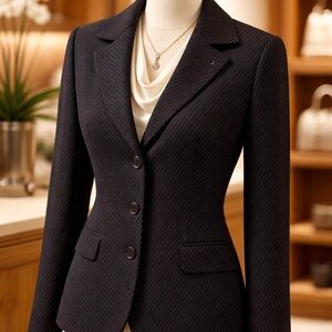 Kasper Charcoal Pinstripe Women's Blazer
